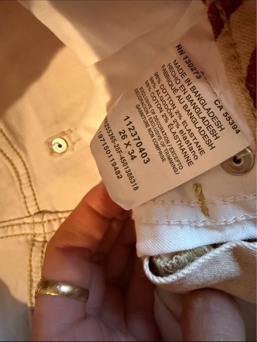 Wrangler Horse Print Wide Leg Jeans in Cream and Brown - Picture 3 of 3